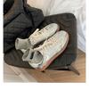 Sheepskin~ Silver leather women's thick-soled, lightweight and breathable casual sports shoes, versatile board shoes, running shoes