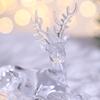 Plastic Crystal Deer Figurines Desktop Ornament Room Decor Transparent Elk Reindeer Sculpture Christmas Home Office Decoration