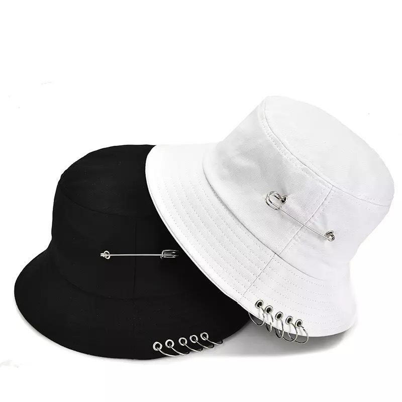 Hat summer breathable pin ring iron ring bucket hat men basin hat sunscreen sunshade bucket hat women