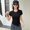 T Shirt Women Spring Autumn Oversize Loose Fit With Ruffles For Casual Wear