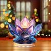 2D Flat, Acrylic Lotus Lantern Desktop Decoration, with Base, Suitable for Wall Decoration, Porch, Room, Villa, Accents Home, Hallway, or Workplace -