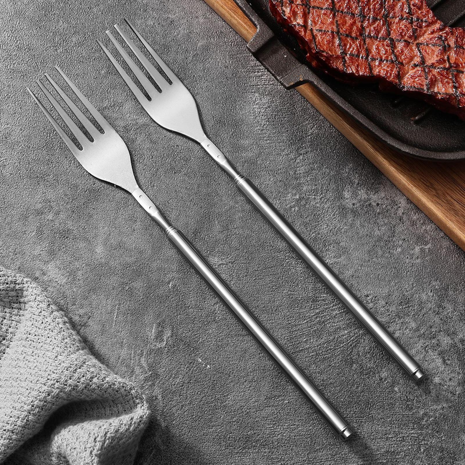 

Telescopic Fork Stainless Steel Long Handle Extra Long Fork Party Tableware For Home Office School Dinner Lunch Fruit Dessert China Mainland