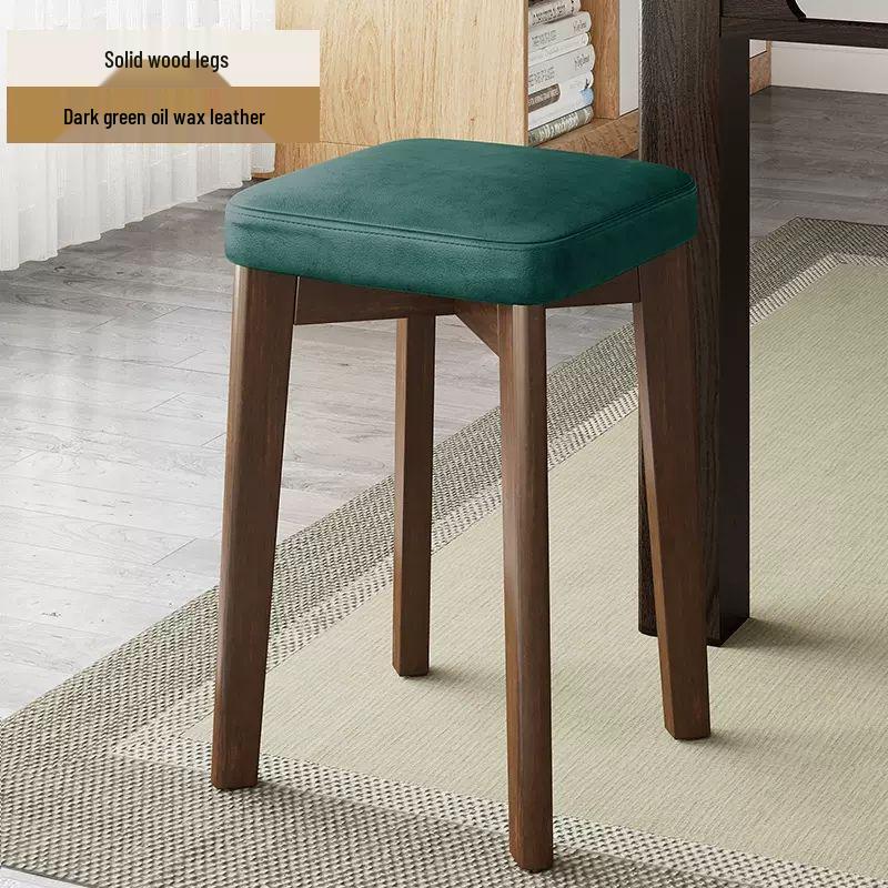 Massivholz Polsterstuhl - Moderner minimalistischer stapelbarer Hocker für Wohnzimmer oder Schreibtisch