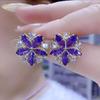 Purple Petal Elegant Stud Earrings - Unique, High-End Design Jewelry