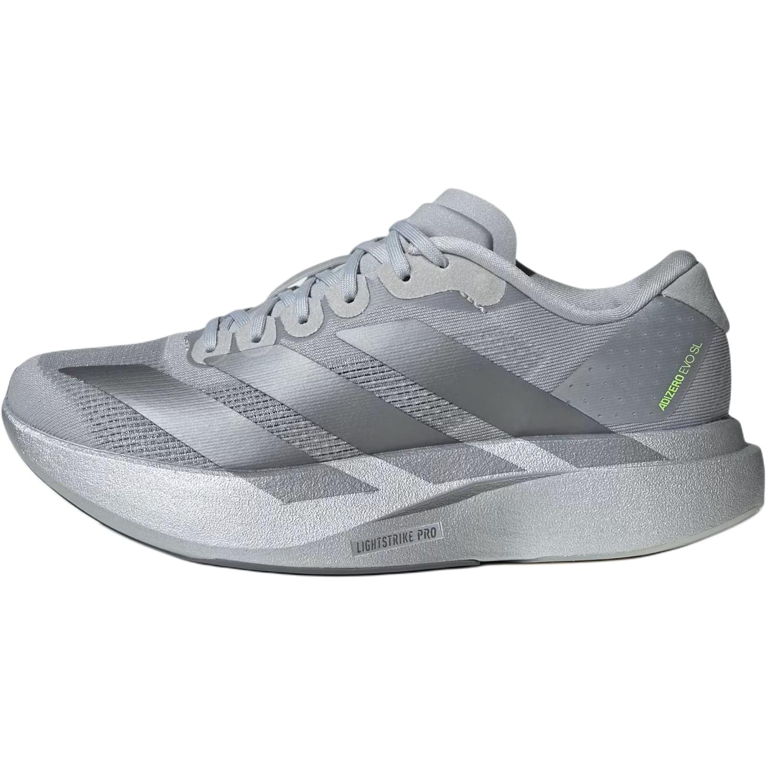 adidas Adizero Evo SL J Silver Metallic Kids Sneakers Grey Iron-Metallic Grey-Two KK1248 36⅔