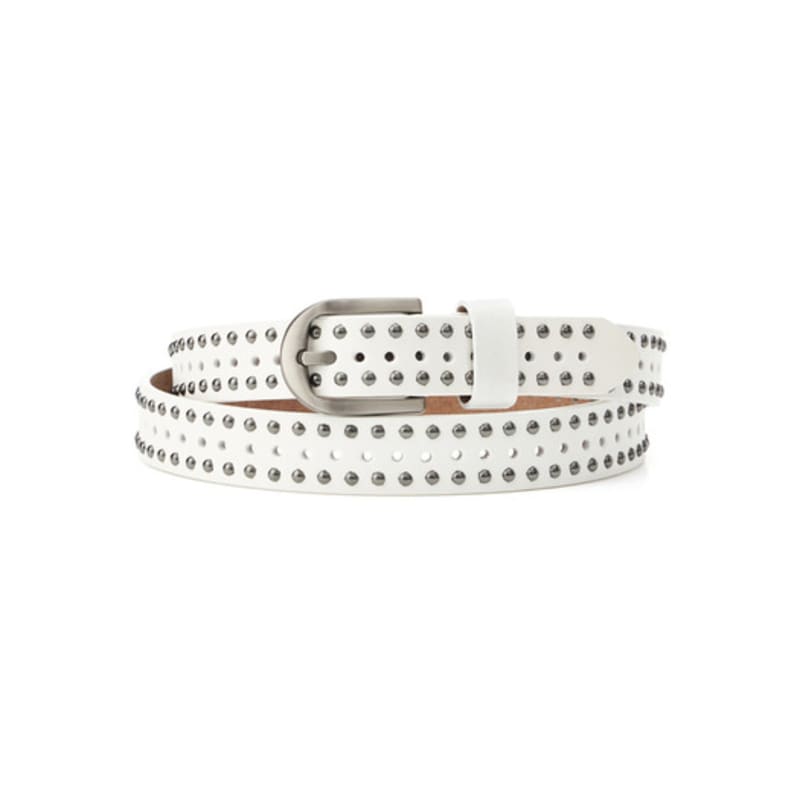 FEIHEI Stud leather belt (white)