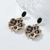 2024 Trendy Leopard Print Flower Pendant Earrings for Women