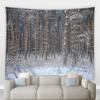 Home Decoration Jul Vinter Skog Landskap Utskrift Polyester Polsk på veggen hengende rom bakgrunn tapiz
