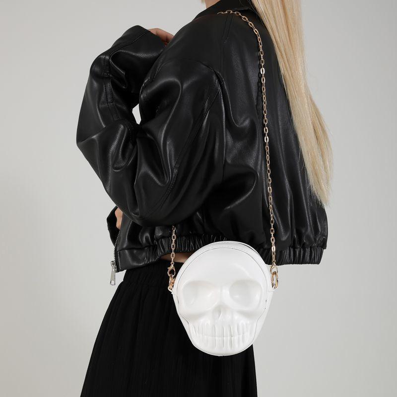 Y2K Casual Shoulder Bag Halloween Funny Lovely Devil Ghost Bag Ladies Bags Leather Zip Purse PU Handbags Women Crossbody Bags CLE