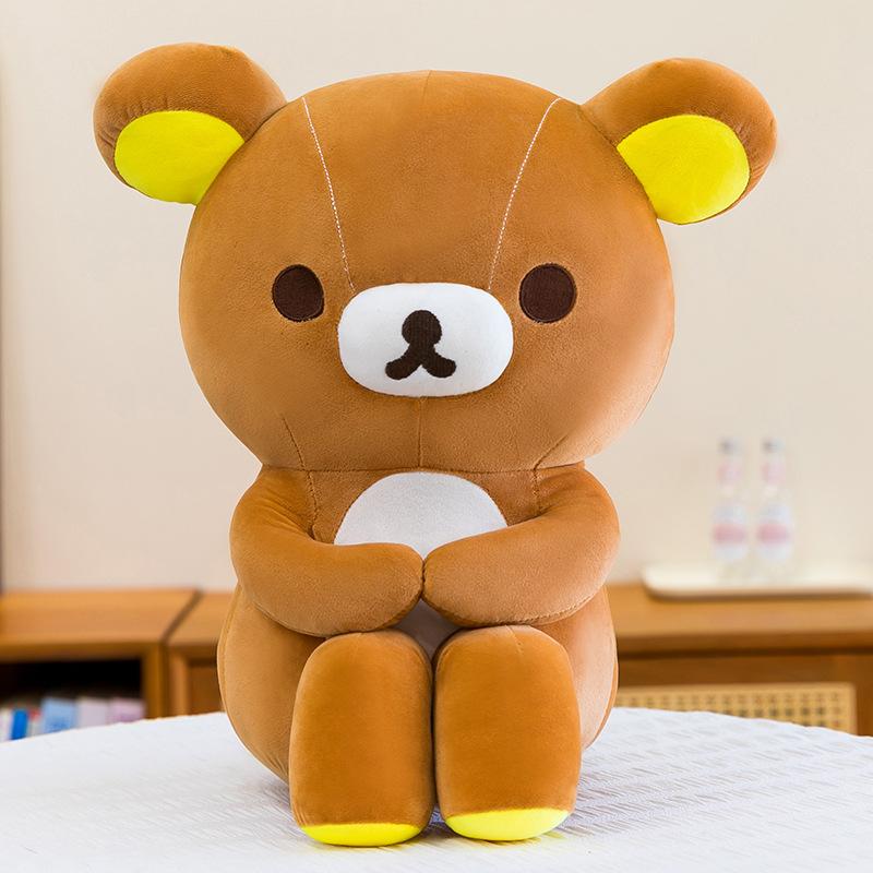 30Cm Rilakkuma Cartoon Seated Knee Hug Posture Plush Doll Pp Cotton Filling Bed Decoration Companion Toy Girl Birthday Gift