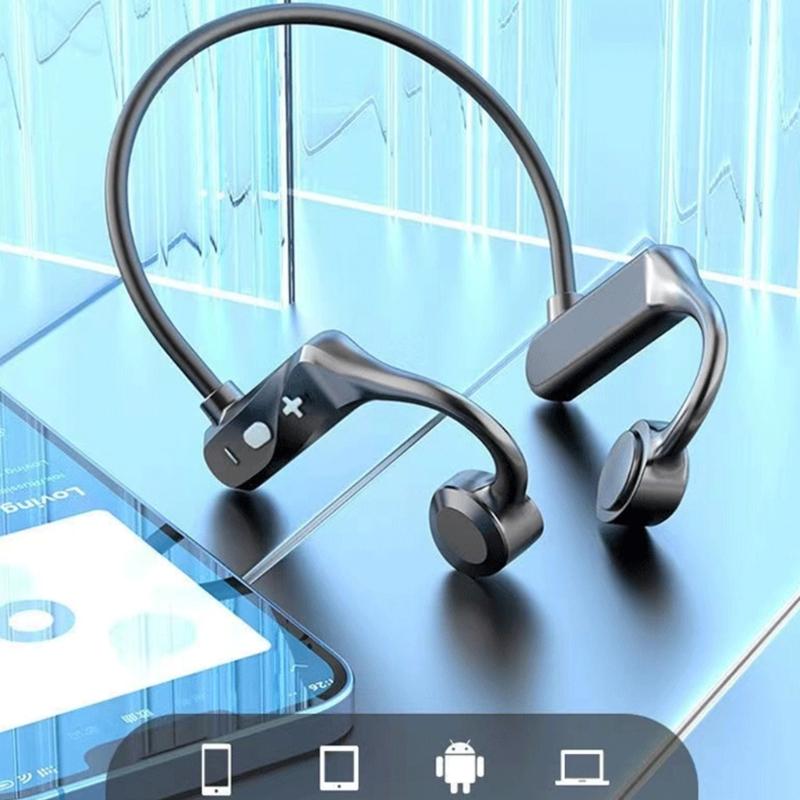 K69 Real Bone Conduction Earphones BLE5.2 Wireless Bluetooth-compatible Headset Open-Ear Sports Earphone with Mic