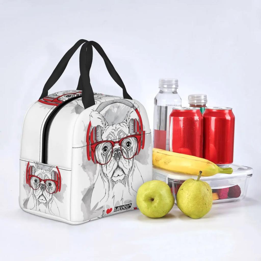 French Bulldog Insulated Lunch Bag for Women Leakproof Frenchie Dog Lover Cooler Thermal Lunch Tote Office Work School