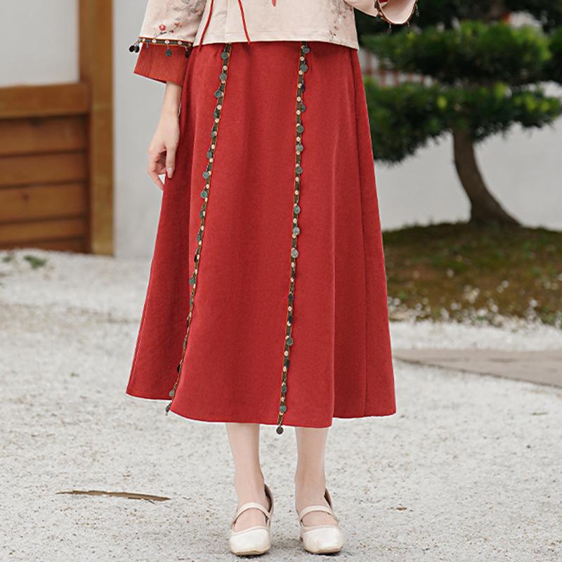 2024 Autumn/Winter Chinese Style Retro Tang Suit Hanfu Cheongsam Top & Tea Set