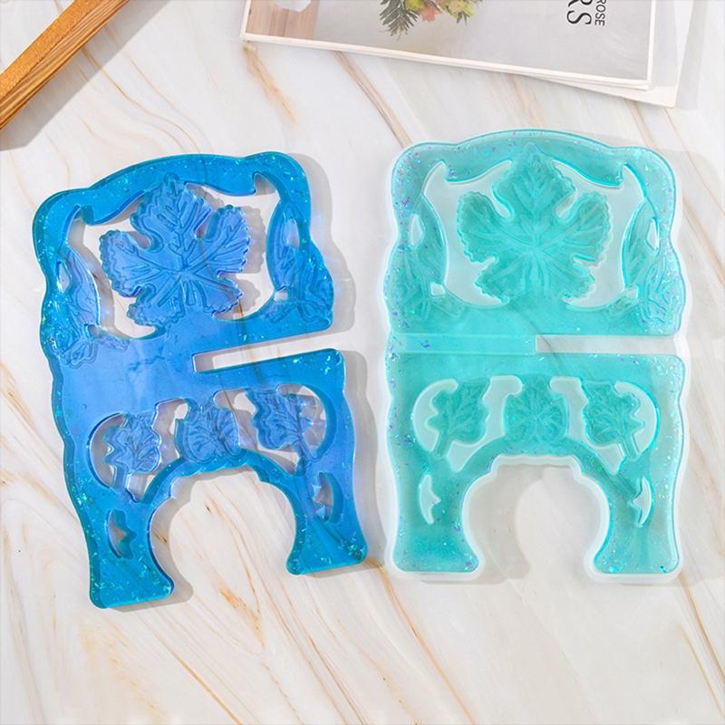 Folding Book Stand Silicone Mold Vintage Quran Intricate Carved Muslim Prayer Book Organizer Bookshelf for Home/Office