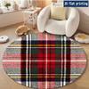 Christmas Bells Holiday Seasonal Round Area Rug Xmas Decor Festive Gift for Living Room Floor Mat