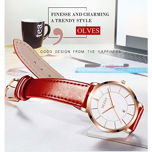 Women's Watch, Blue, Stylish, Hand Watch, Waterproof, Ultra-thin, Women's Leather Belt, Brand, Leather, Analog, Small, Simple Dial, Easy to Read, Fash