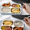 4pcs Portable Cutlery Set Stainless Steel Silverware Set with Case for Meal Box Reusable Travel Camping Flatware Set
