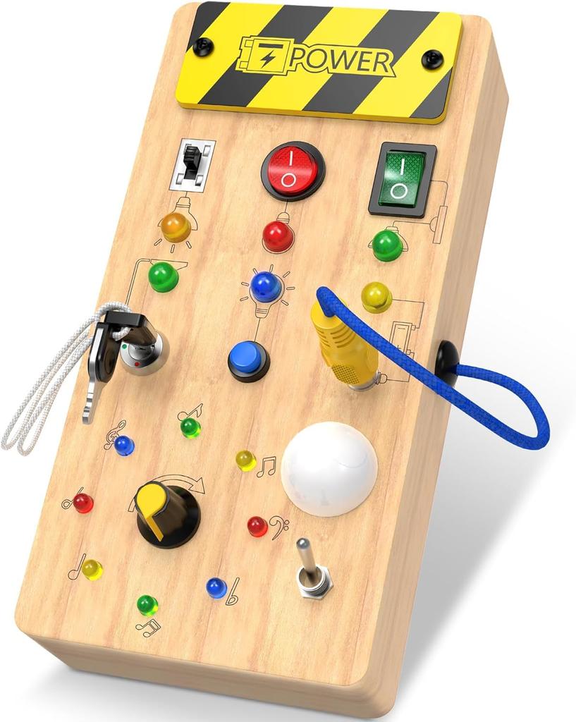 BKJANYO Montessori Toy Busy Board 1 Year Old 2 Year Old 3 Year Old Birthday Gift Educational Toy 1 Year Old Toy Baby Toy Boys Girls Present Toy Wooden