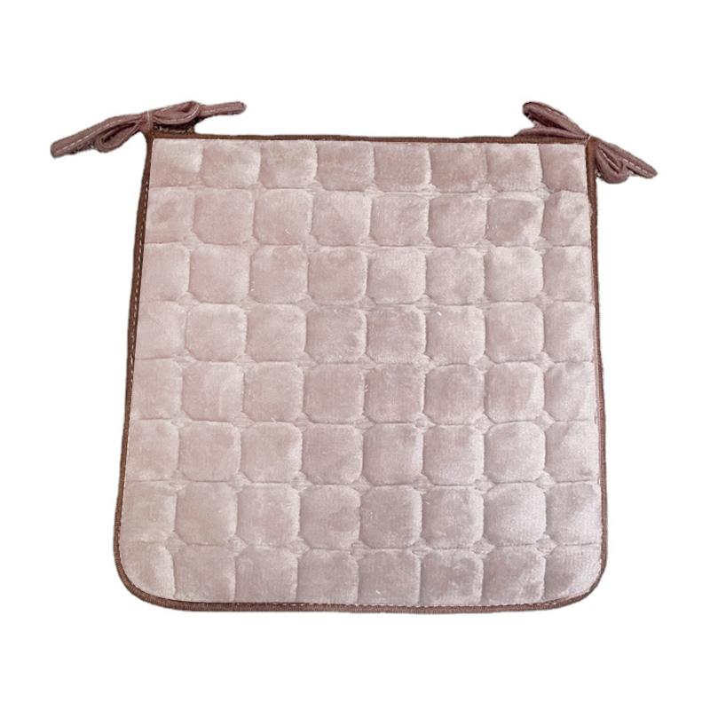 40cm Seat Cushion Comfortable Fleece Design Lightweight Home Decor All-Season With Fixing Straps Solid Color Multiple Colors