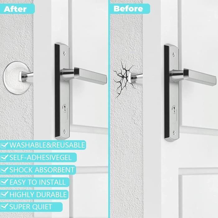 Wall Mounted Door Handle Stop - 12PCS - Transparent - Round