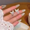 Delicate micro zircon butterfly earrings women's light luxury stud earrings Internet celebrity earrings
