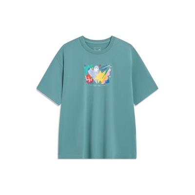 Sport Lifestyle Series Pattern Print Sweat-Absorbing Short Sleeve T-Shirt Men Tops Frost-Green AHST459-3