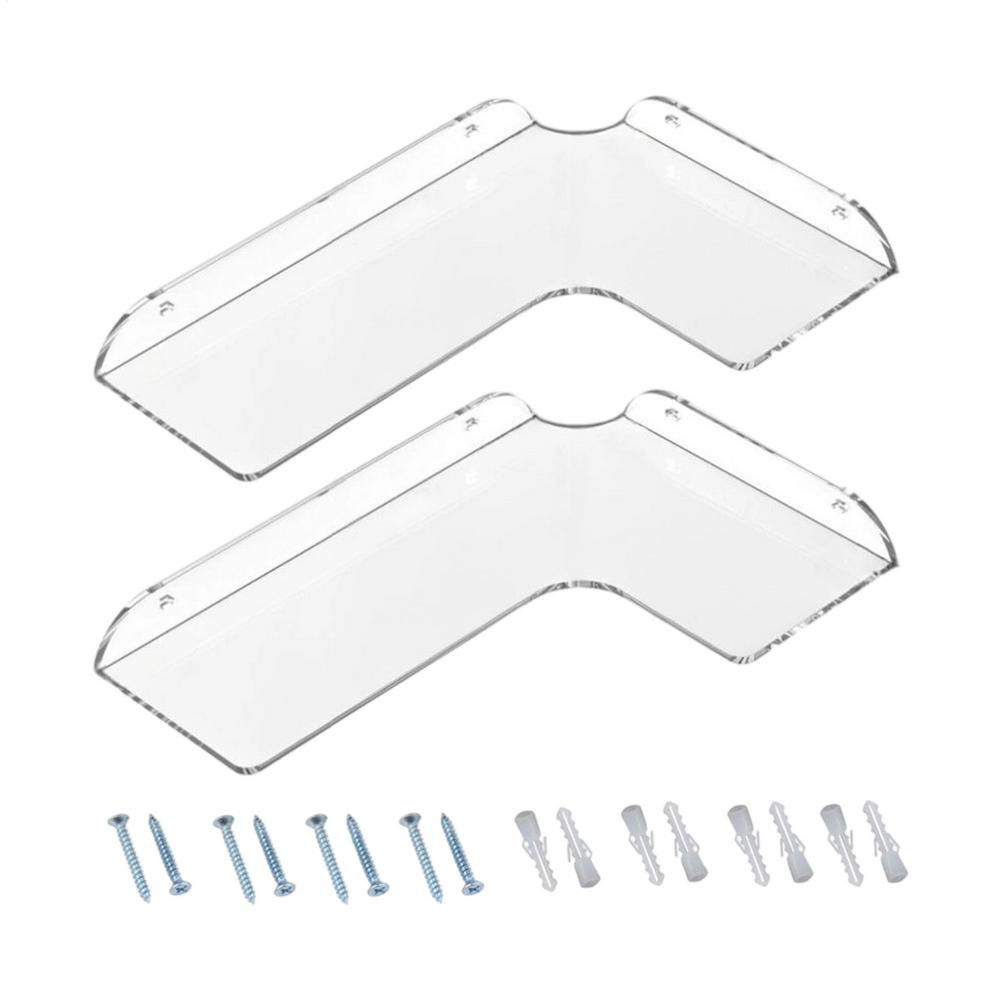 

Floating Shelves for Wall 2 Pieces Heavy Duty Storage Acrylic Wall Mounted Bathroom Shelves for Kitchen Bedroom Office Apartment