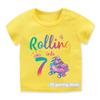 Newly Boys T Shirt Funny Skates Graphic Print 6th Birthday Gift Costume Fashion Hip Hop Girls TShirt Boys Girls Universal Tops