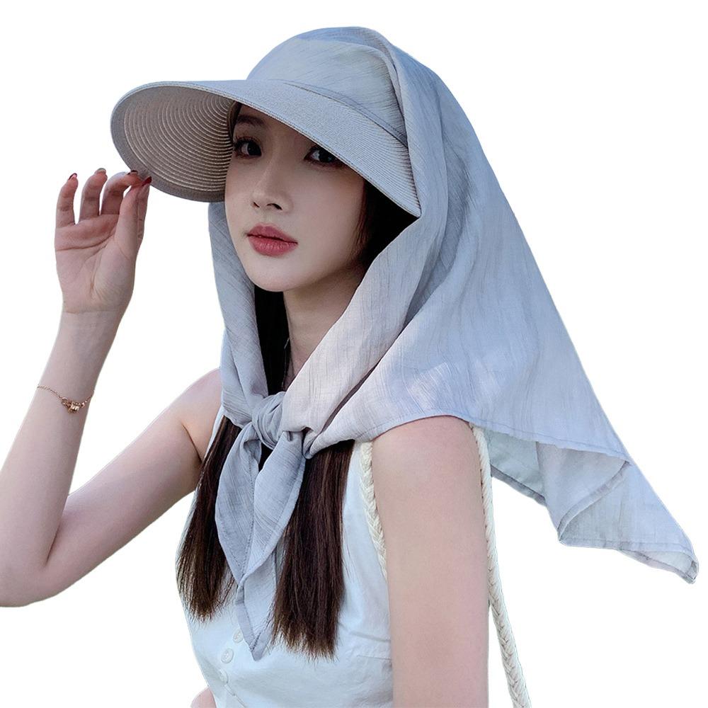 

Trendy Strap Headscarf Hat Neck Protection UV Protection Sunblock Visor Baseball Cap сірий