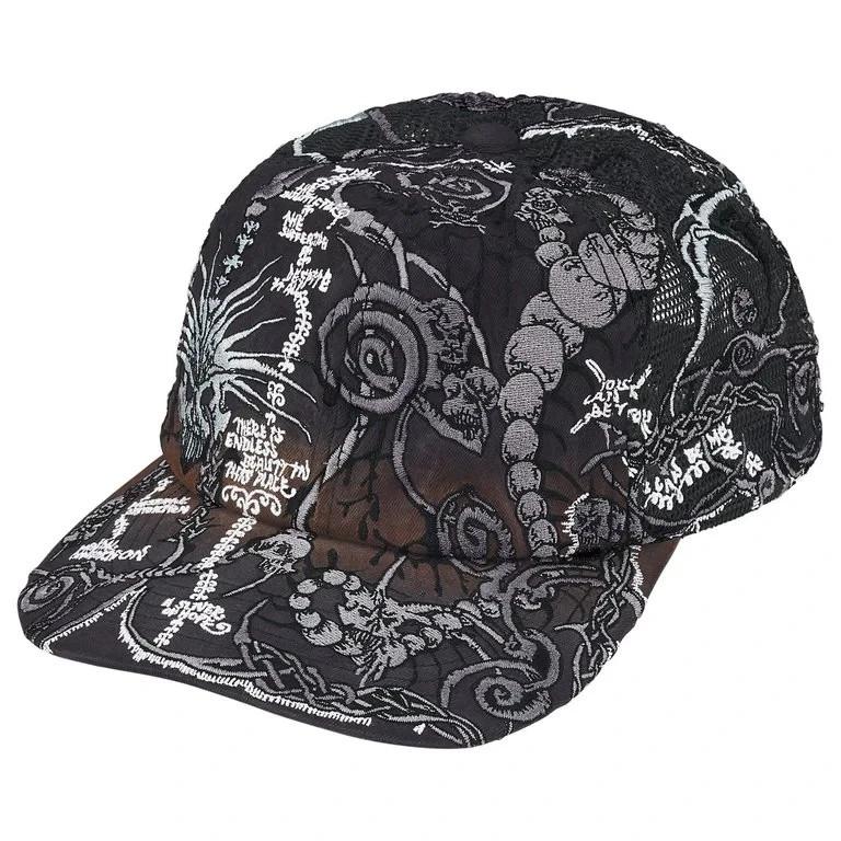 Supreme Wombat Embroidered Mesh Back 6-Panel Black One-Size