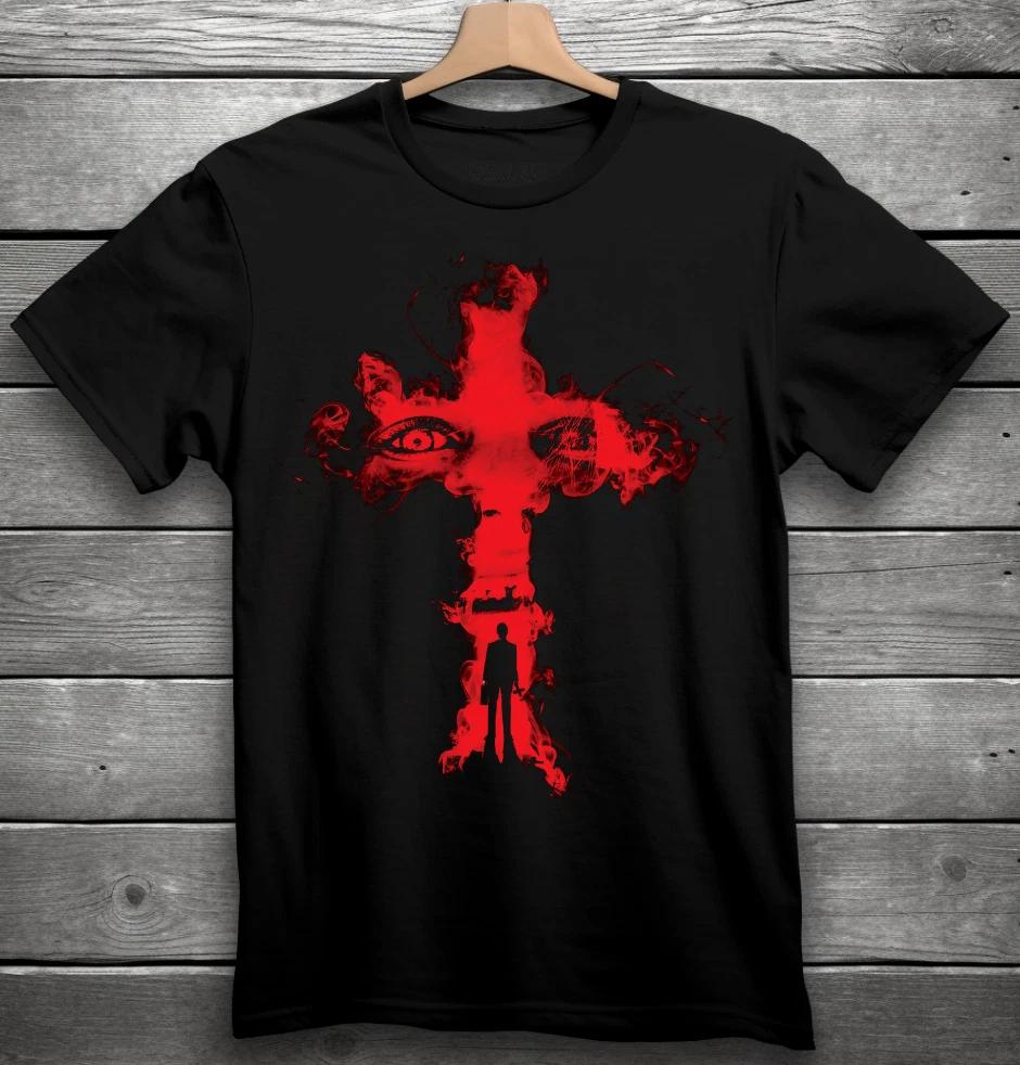 The Exorcist Movie Horror Men s and Women s T-shirts Black S-3XL Regan Red Cross Tee XXXXL