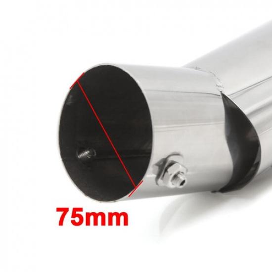 Stainless Steel 75mm / 3" Inlet Slant Cut Car Exhaust Muffler Tip Tail Pipe
