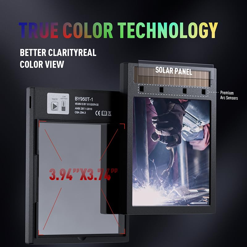 ANDELI Welding 4 Arc Automatic Automatic Shading Welding Mask Shading Level Welding Wide Field of View To See the Arc Welding Compatible Welding