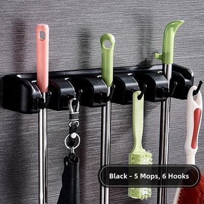 Plastic Material Mop Fixed Clip Strong Grip Bathroom Broom Hanger Mop Holder  Home Use