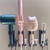 12X Curling Iron Storage Rack Bathroom Punch-Free Wall-Mounted Storage Rack Hair Dryer Storage Rack Black