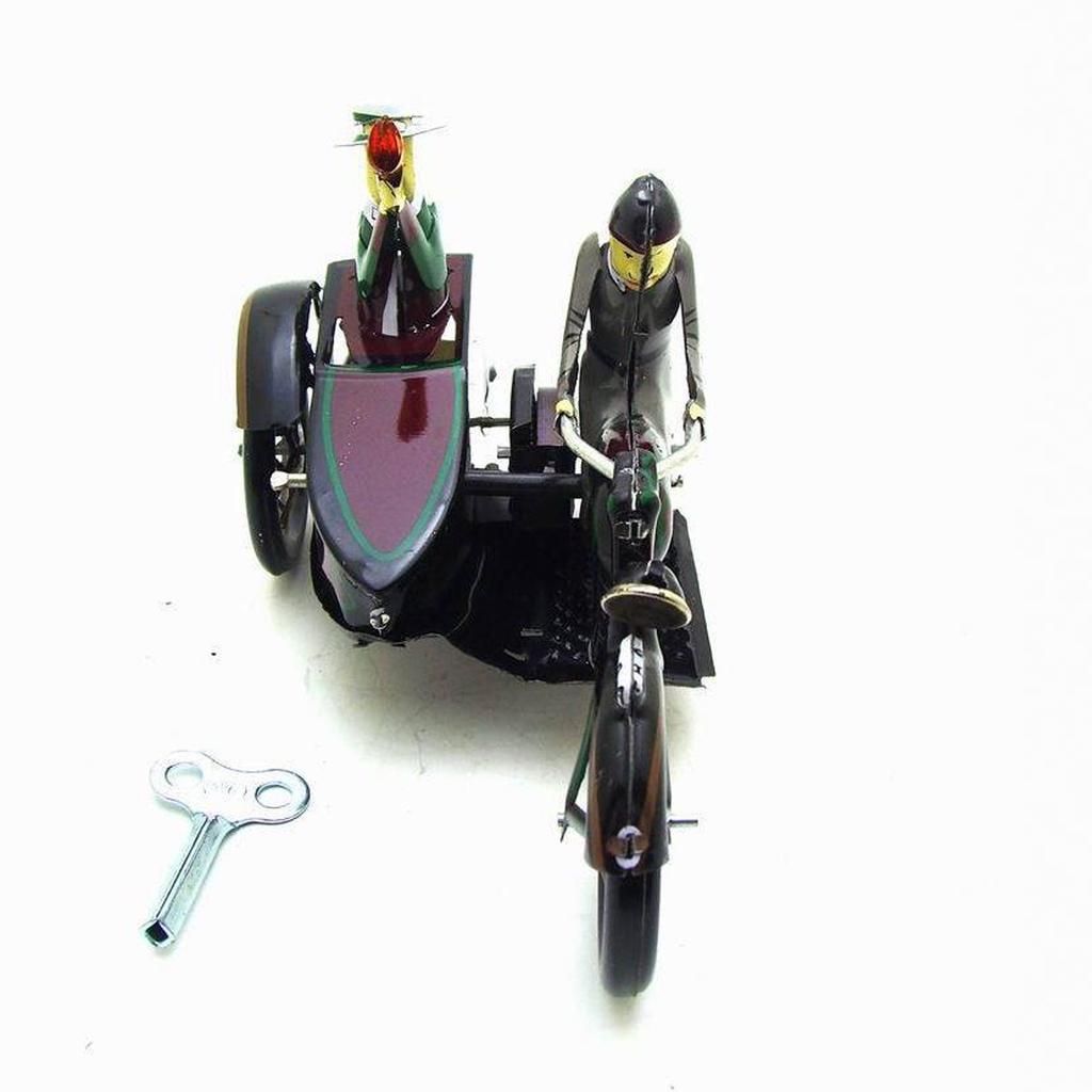 Vintage Men on Tin Tricycle Tin Toy Nostalgic Wind Up Collectible for Home or Coffee Shop Decoration