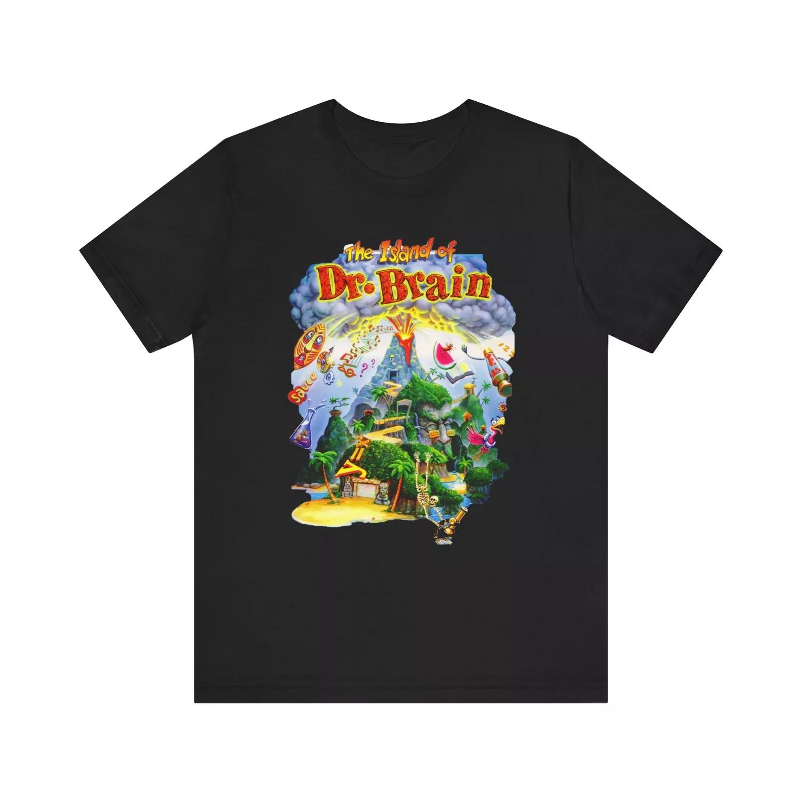 

The Island of Dr Brain PC 90s Retro Style Cover Art Unisex Short Sleeve Tee 3XL