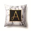 Polyester Pillowcase Home Printed Marble Black Gold Pillowcase 26 English Letter Cushion Cover