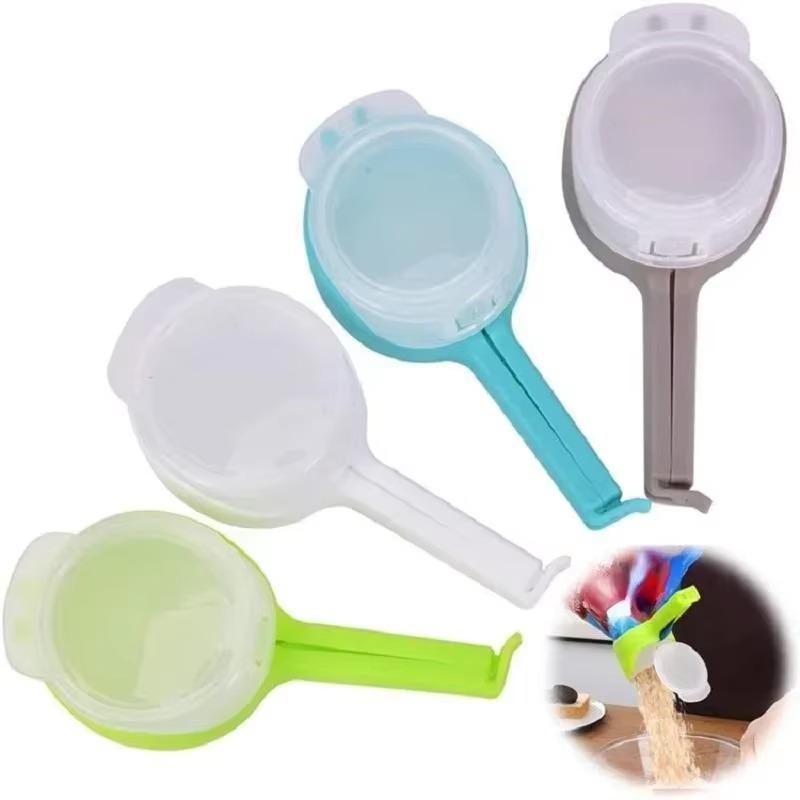 2Pcs Bag Clips For Food Storage With Pour Spouts Kitchen Chip Bag Clips Plastic Cap Sealer Clip For Kitchen Storage