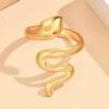 Unisex Stainless Steel Adjustable Snake Ring - Punk Hip Hop Style