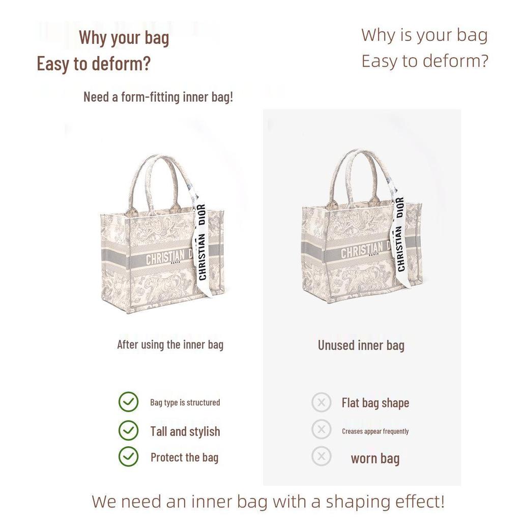 Seiden-Buch-Tote-Organizer & Kosmetik-Innenfutter-Tasche