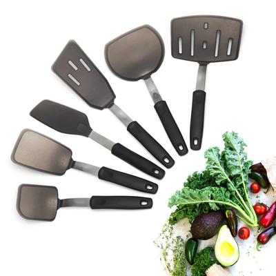 6 espátulas de silicona con ranuras para cocinar, hornear y pescado, multiusos.