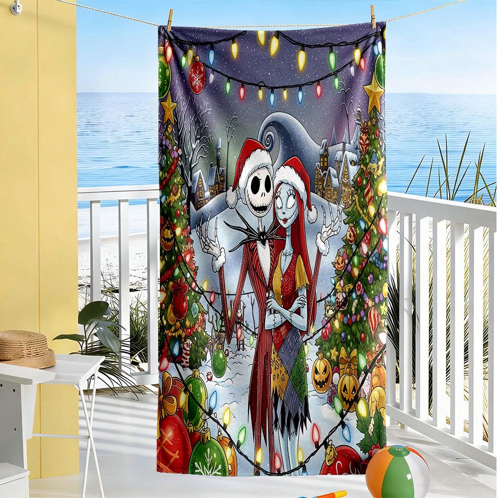 Christmas Nightmare Beach Towel Super Soft Microfiber Quickdry Fabric Comfortable Lightweight