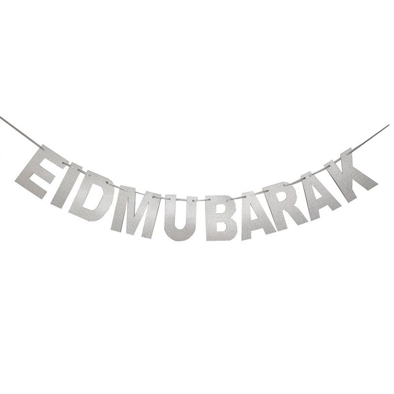 2025 Eid Mubarak Banner Hängeflagge Ramadan Dekoration für Zuhause Islamische Muslimische Partyzubehör Heimdeko Eid Al Adha