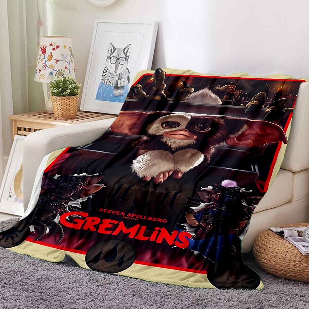 1pc Gremlins, Spielberg Blanket Lightweight Flannel Throw For Sofa, Bed, Travel, Camping, Livingroom, Office, Couch, Chair, And Bed