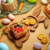 Easter Easter Wooden Bunny Tray Rabbit Shaped Charcuterie Board Kitchen Chopping Board Platter for Fruit Salad Cake home decor