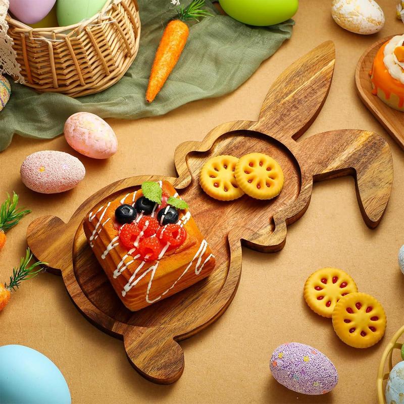 Easter Easter Wooden Bunny Tray Rabbit Shaped Charcuterie Board Kitchen Chopping Board Platter for Fruit Salad Cake home decor
