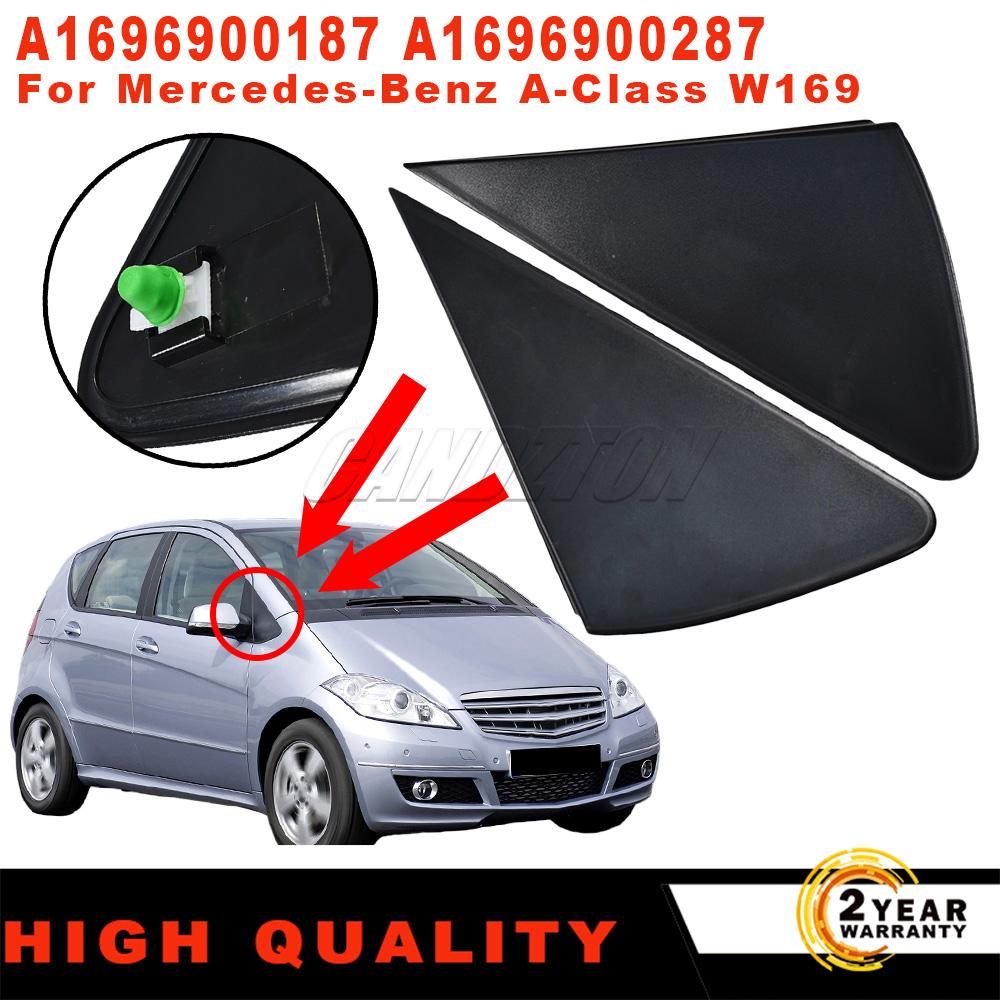 For Mercedes-Benz A-Class W169 New 1 Pair Wing Side Door Mirror Panel Trim L/R ABS Black A1696900187 A1696900287 Car Accessories