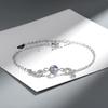 Simple Female Bracelet 925 Sterling Sliver Blue Moon Zircon Crystal Charm Bracelet for Women Girls Chain Wedding Jewelry Gift