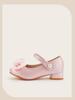 2025 Winter Mädchen Rosa Schleife Prinzessin Hohe Absätze: Modische & Vielseitige Lederschuhe